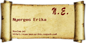 Nyerges Erika névjegykártya